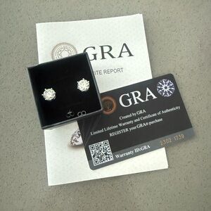 Silver Diamond Stud Earrings